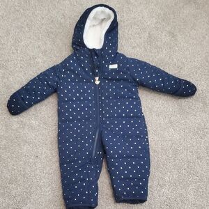 OshKosh B'gosh Navy and Gold Polka Dot Snowsuit